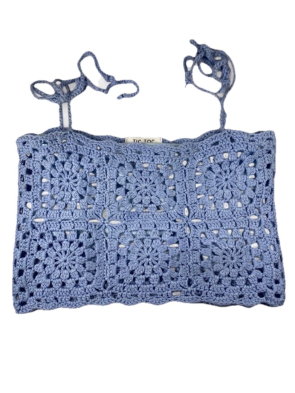 Tic Toc Women’s Crochet Bandeau Top Baby Blue Size Large